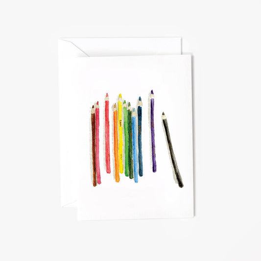Colored pencils mini notecard - Market 12