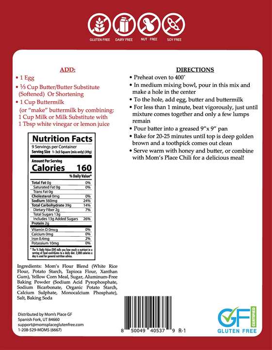 Corn Bread Mix Gluten Free. Classic southern style - Market 12