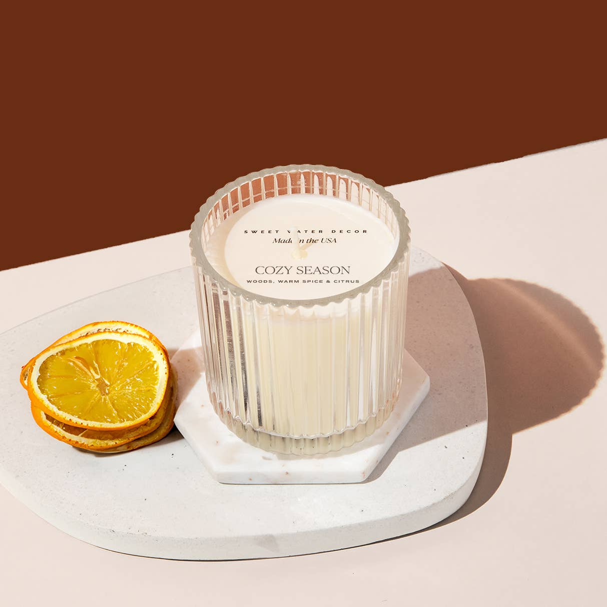 Cozy Season 12 oz Soy Candle, Fluted Ribbed Jar - Fall Decor - Market 12