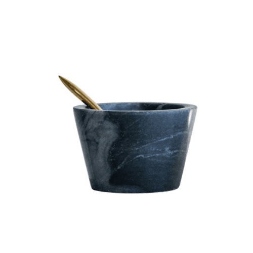 DF0609A S/2 3" Rnd x 2"H Marble Bowl w/Brass Spoon - Market 12