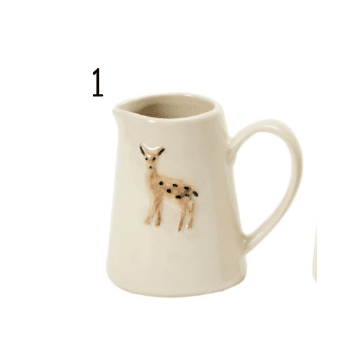 DF4986A Hand - Painted Creamer with Forest Animal, 4 Styles - Market 12