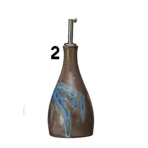 DF9605A 3 - 1/4"Rnd x 9"H Stoneware Oil Cruet w Stopper - Market 12