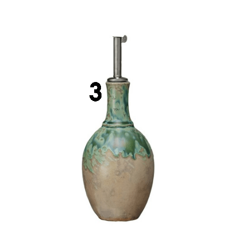 DF9605A 3 - 1/4"Rnd x 9"H Stoneware Oil Cruet w Stopper - Market 12