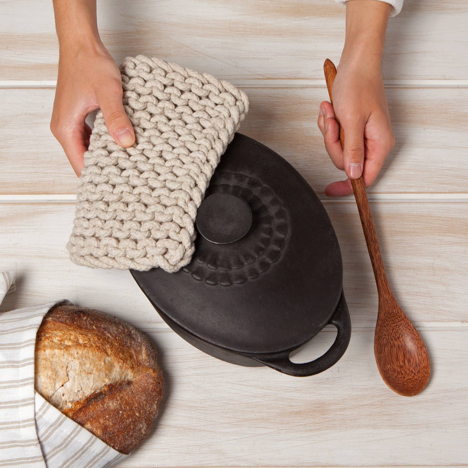 Dove Gray Knit Potholder - Market 12