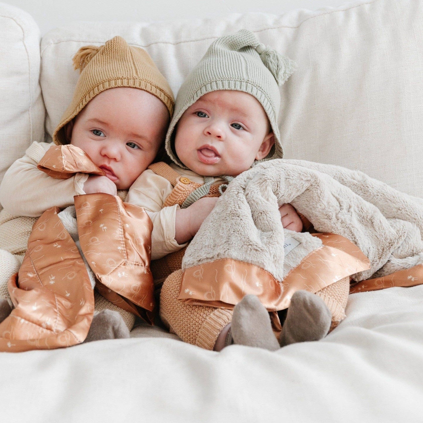 Dusty Peach SATIN BORDER MINI BLANKETS - Market 12