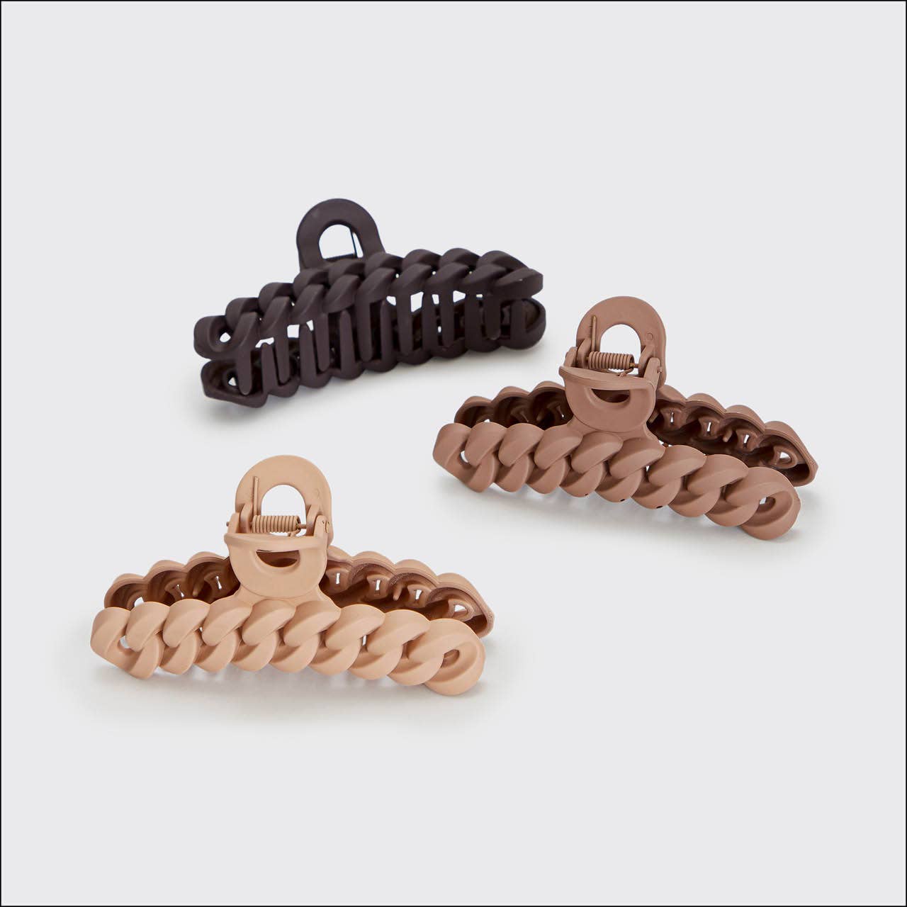 Eco - friendly Chain Claw Clip 3pc Set - Neutral - Market 12