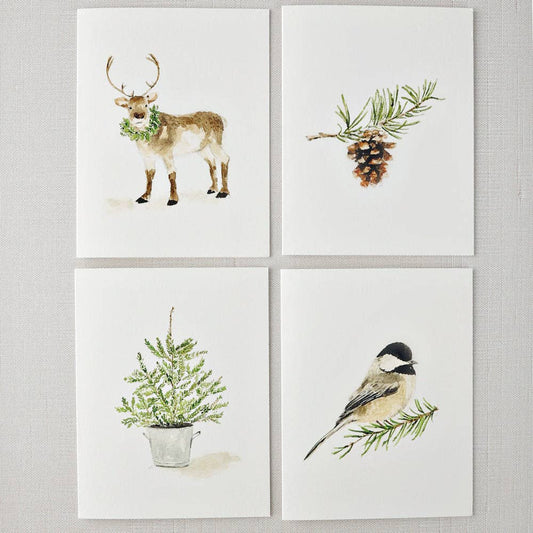 Evergreen notecard set - Market 12