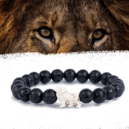 Fahlo Bracelet Lion (lava stone) - Market 12