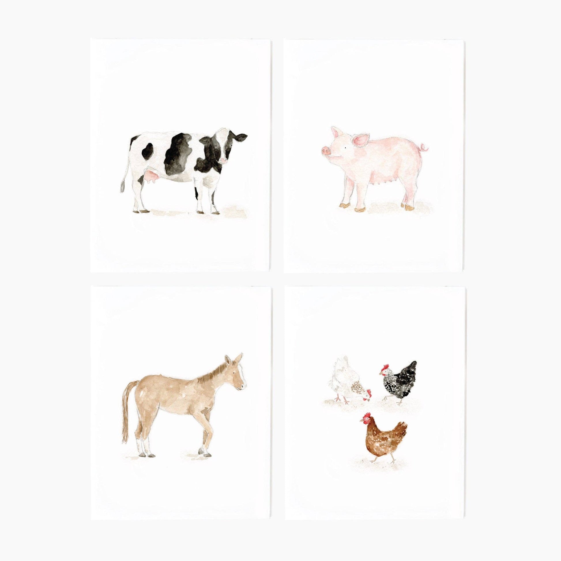 Farm animals assorted notecard set - Market 12