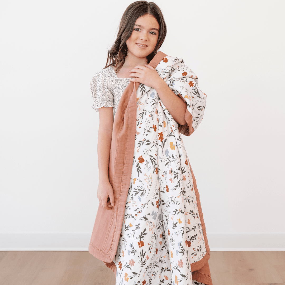 Fleurs Bamboo Rayon Muslin 4 - Layer Quilt - Market 12