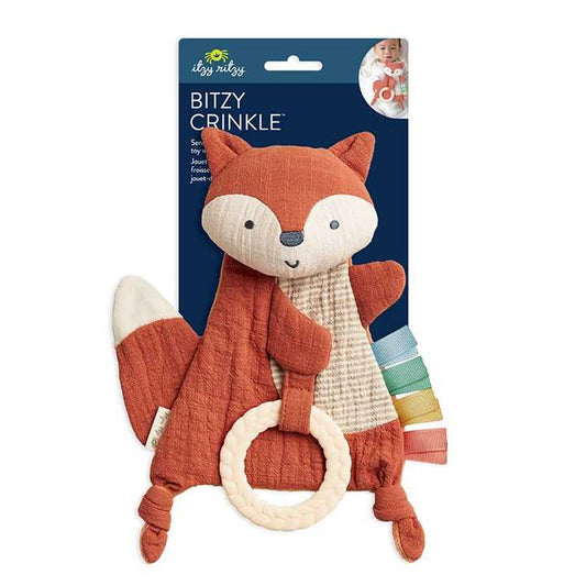 Fox Bitzy Crinkle Sensory Toy with Teether - Market 12
