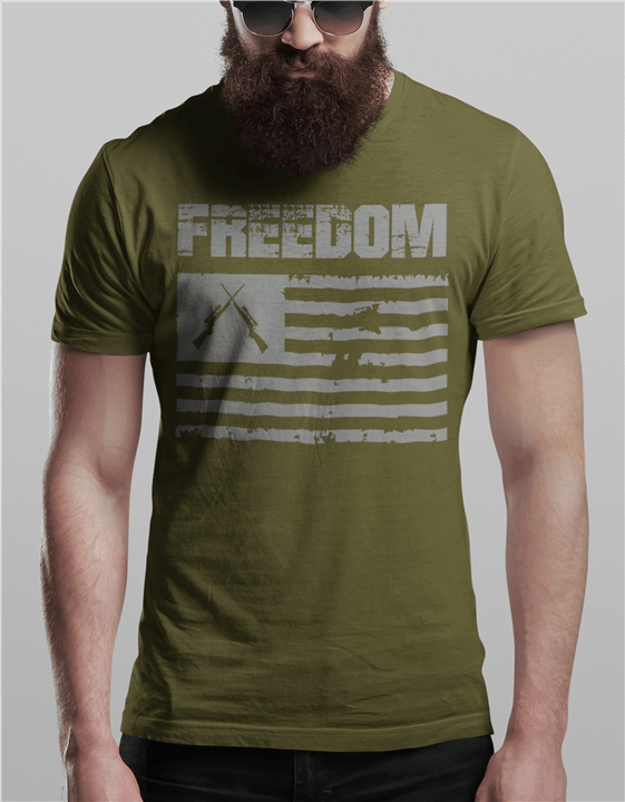 Freedom Tee: Military green - Market 12