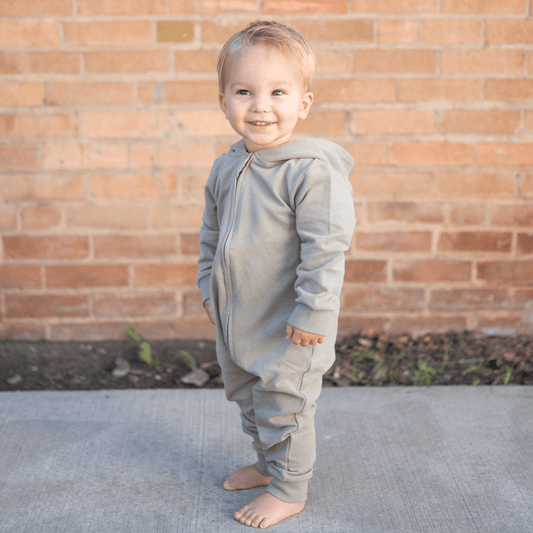 French Terry Hoodie Romper | Sage - Market 12