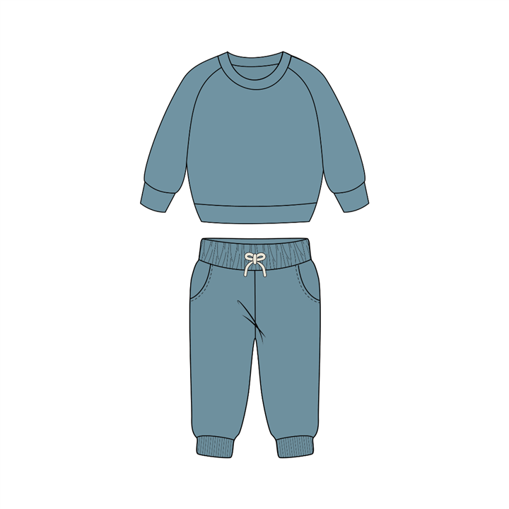 French Terry Sweatshirt + Jogger Matching Set | Dusty Blue - Market 12