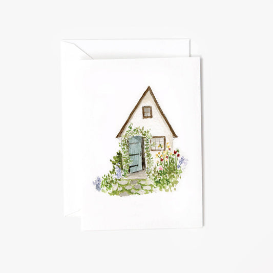 Garden cottage mini notecard - Market 12