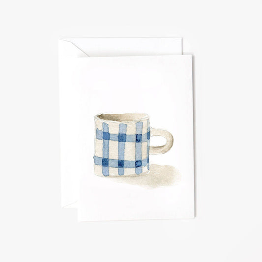 Gingham mug mini notecard - Market 12