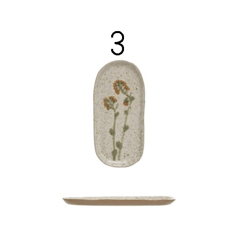 Hand - Painted Stoneware Plate, Reactive Glaze, 3 Styles - Market 12