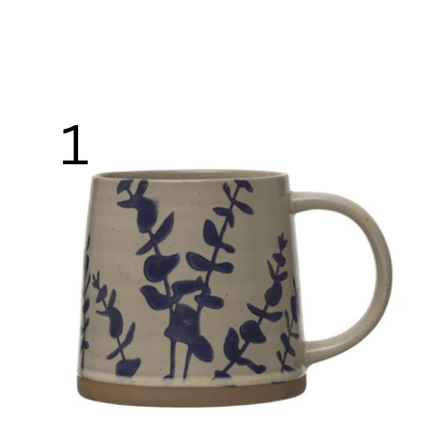 Hand - Stamped Stoneware Mug w/ Botanicals, 4 Styles - Market 12