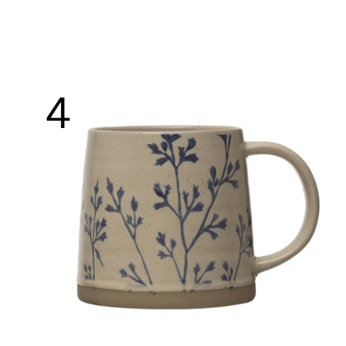 Hand - Stamped Stoneware Mug w/ Botanicals, 4 Styles - Market 12