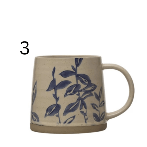 Hand - Stamped Stoneware Mug w/ Botanicals, 4 Styles - Market 12