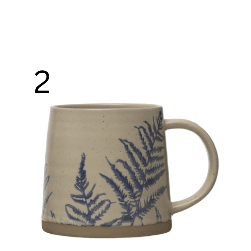 Hand - Stamped Stoneware Mug w/ Botanicals, 4 Styles - Market 12