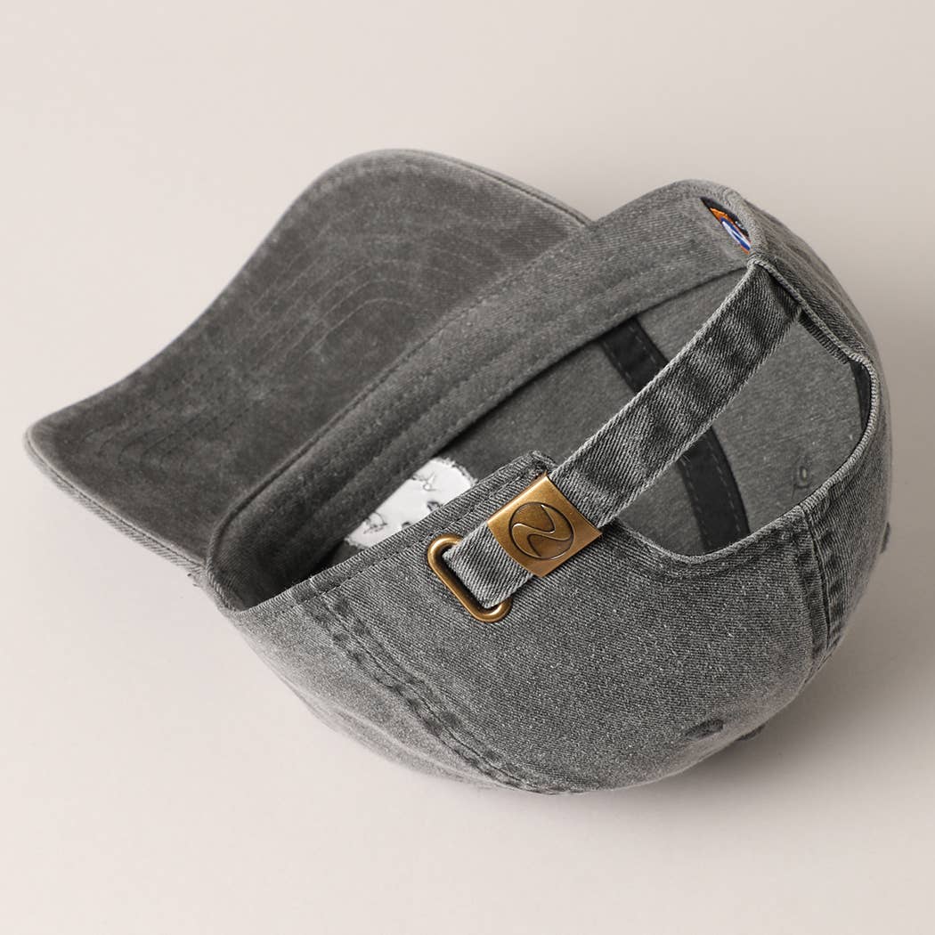 Happy Face Embroidered Cotton Baseball Cap: Black, ONE SIZE - Market 12