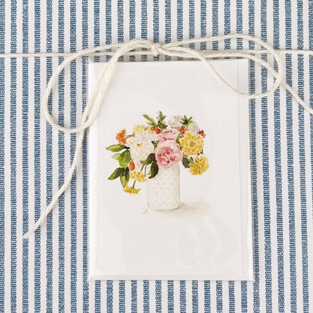 Hobnail bouquet mini notecard - Market 12