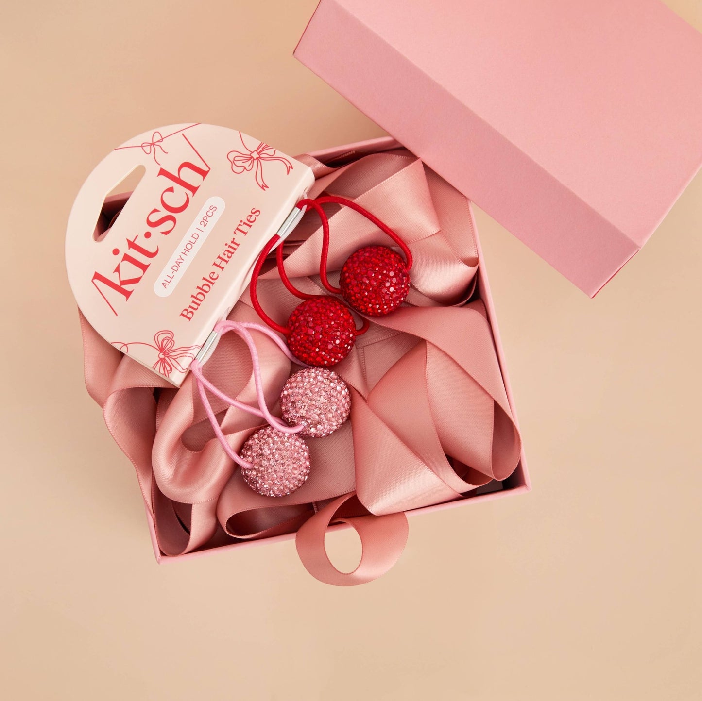 Holiday Bubble Hair Ties 2pc Set - Market 12