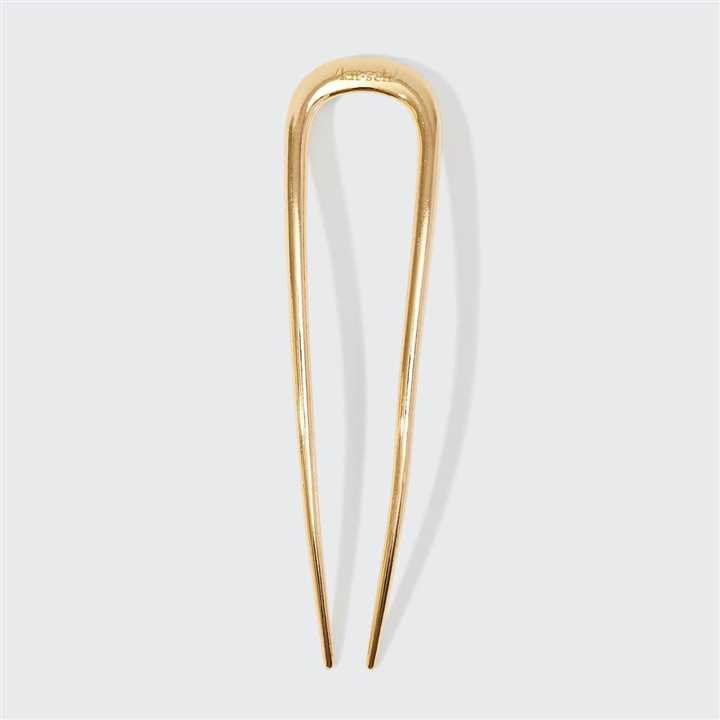 Kitsch Metal French Hair Pin - Gold - Market 12