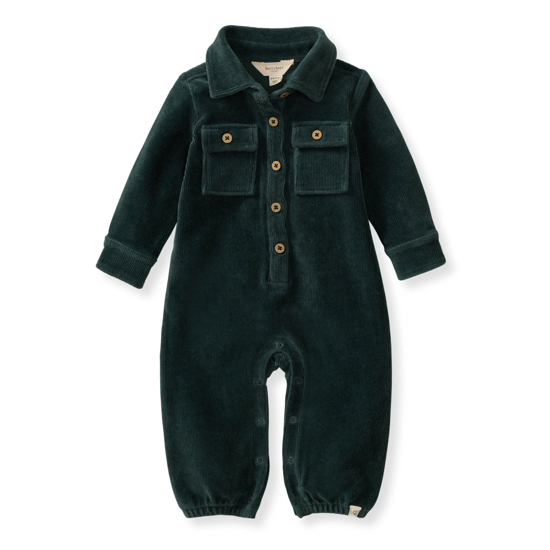 Knit Corduroy Baby Boy Jumpsuit: Zucchini - Market 12