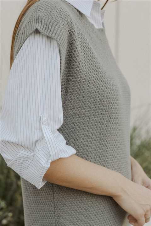 Knit Sweater Dress: GREY - Market 12