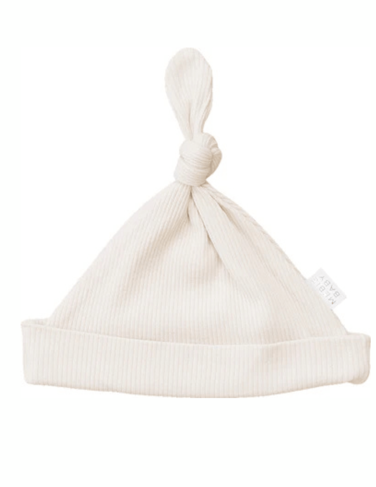 knot hat mebie ribbed vanilla NB - Market 12