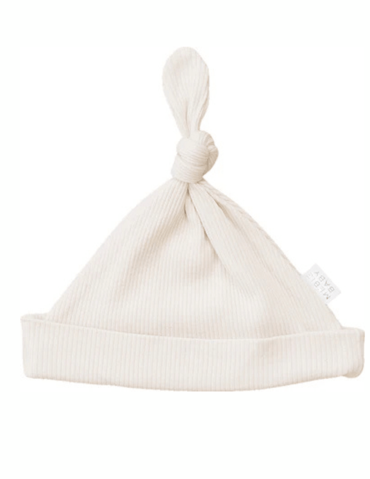 knot hat mebie ribbed vanilla NB - Market 12