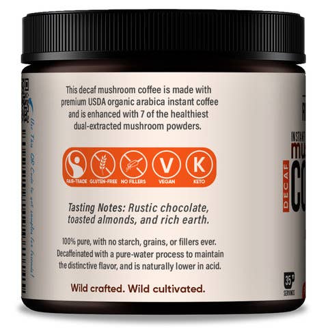 La Republica USDA Organic DECAF Mushroom Coffee: 2.5oz Jar - Market 12