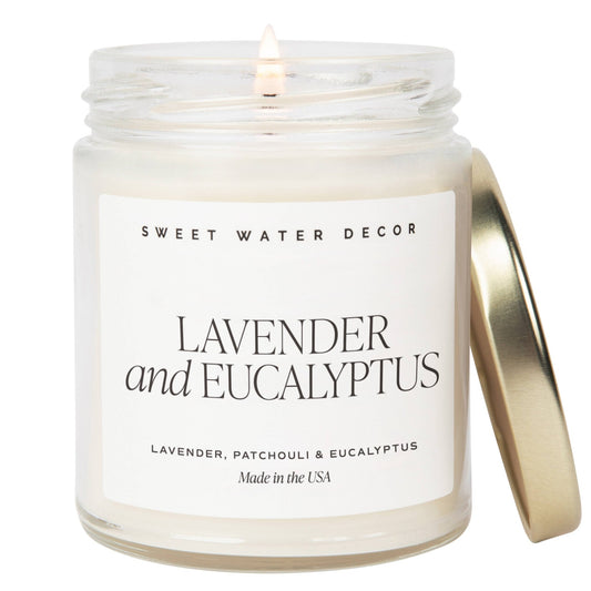 Lavender and Eucalyptus 9 oz Soy Candle - Home Decor & Gifts - Market 12