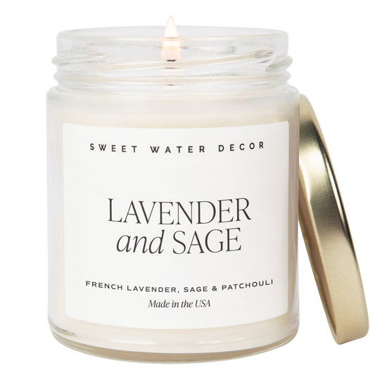 Lavender+Sage 9 oz Soy Candle - Home Decor & Gifts - Market 12