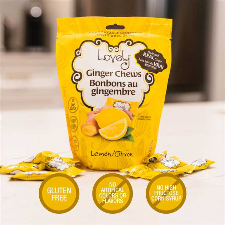 Lemon Ginger Chews Candy - GF, Vegan - Market 12