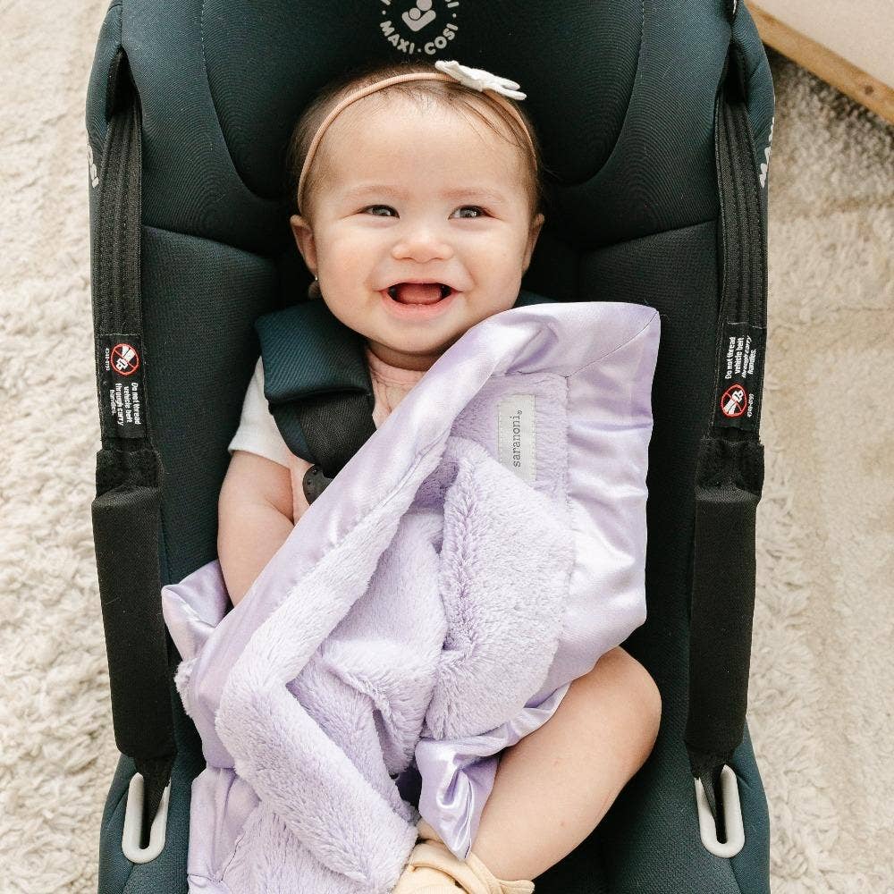 Light Blue SATIN BORDER MINI BLANKETS - Market 12