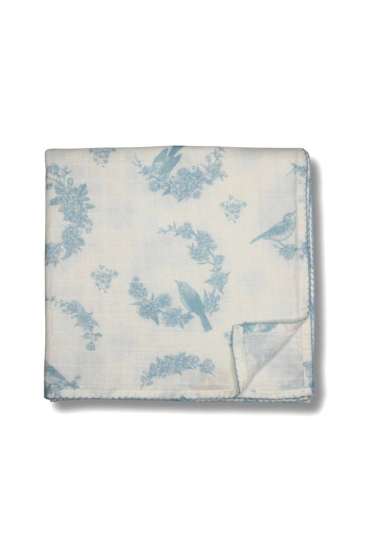Little Blue Bird Muslin Blanket - Market 12