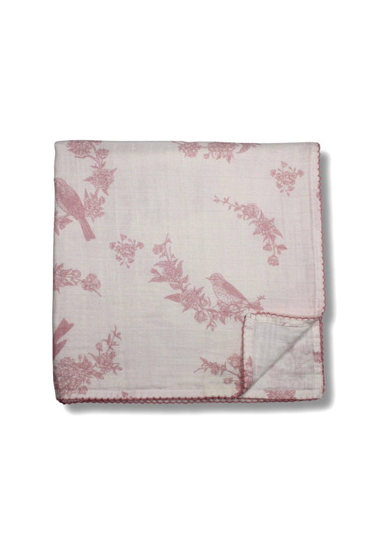 Little Pink Bird Muslin Blanket - Market 12