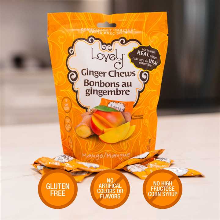 Mango Ginger Chews Candy - GF, Vegan - Market 12