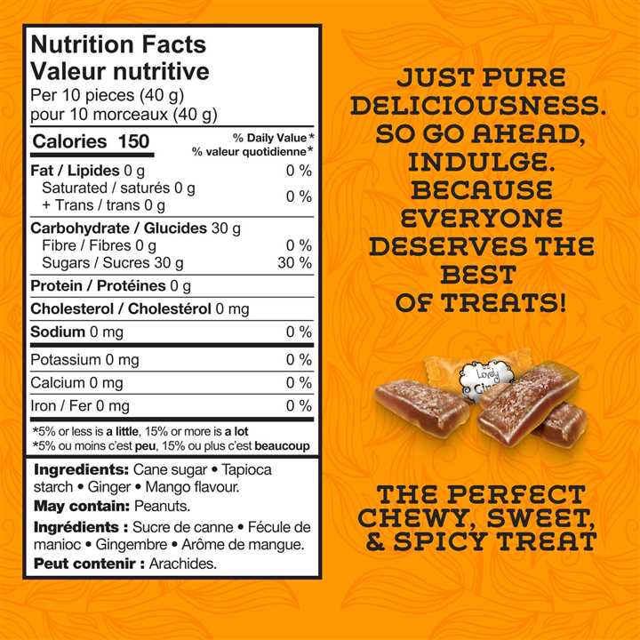 Mango Ginger Chews Candy - GF, Vegan - Market 12