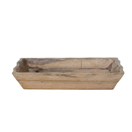 Mango Wood Tray w/ Scalloped Edge, Natural - Market 12