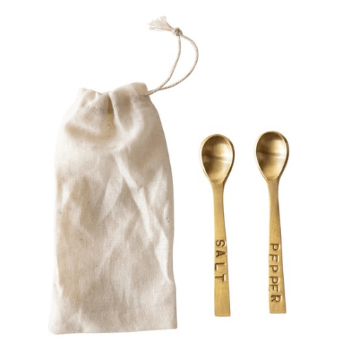 Metal S&P Spoons, Brushed Brass - Market 12