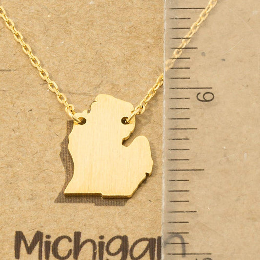 Michigan State Pendant Necklace: G - Market 12