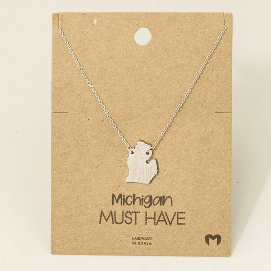 Michigan State Pendant Necklace: S - Market 12
