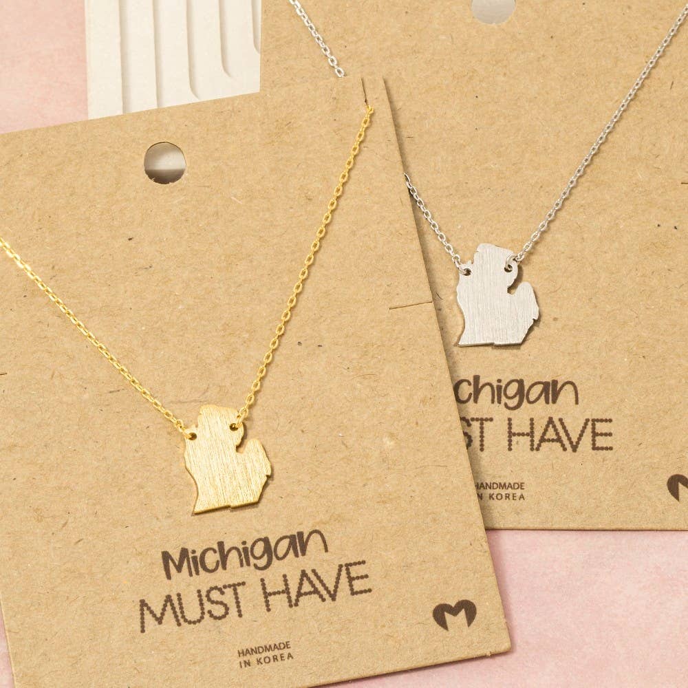 Michigan State Pendant Necklace: S - Market 12