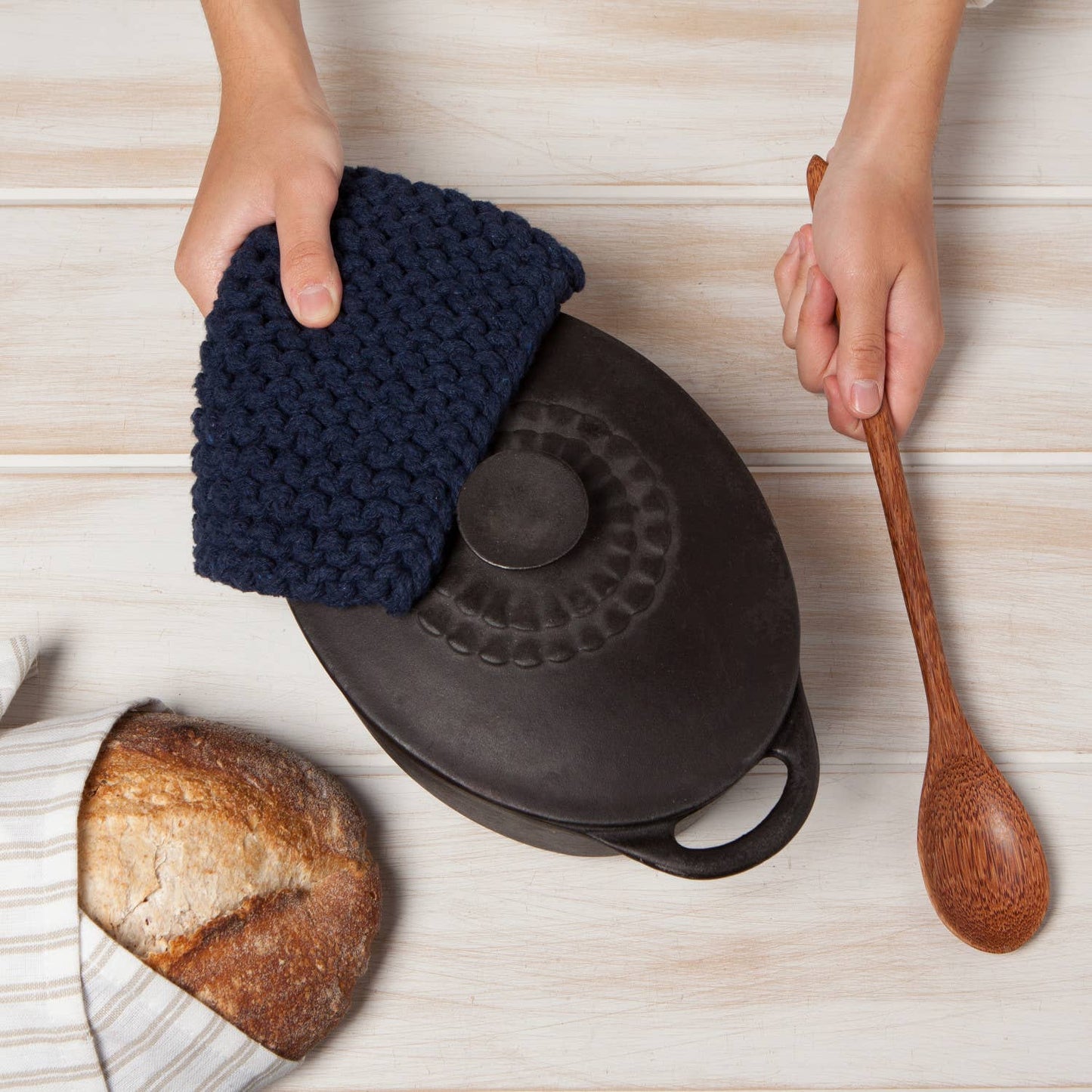 Midnight Blue Knit Potholder - Market 12