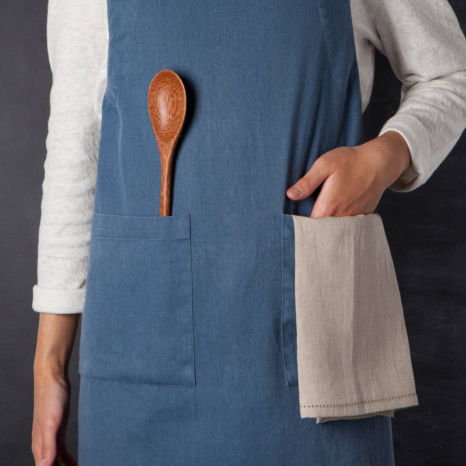 Midnight Blue Stonewash Apron - Market 12