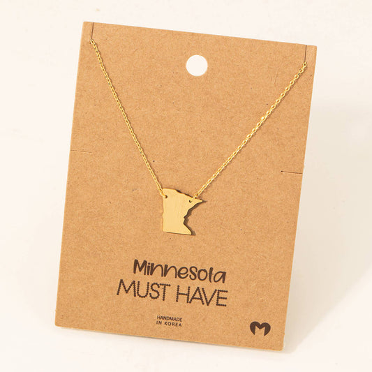Minnesota State Pendant Necklace: G - Market 12